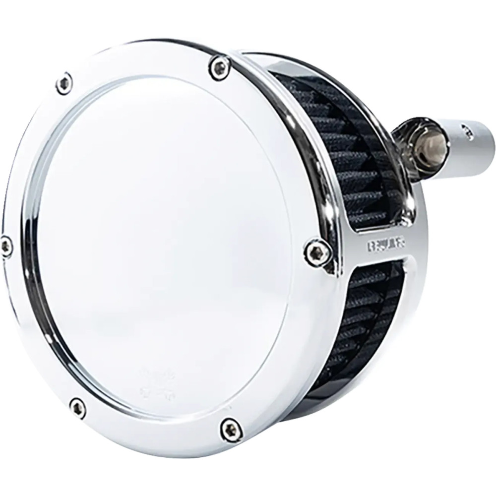 Kit de Filtro de Aire BA — Redondo, Negro/Cromo, Aluminio mecanizado