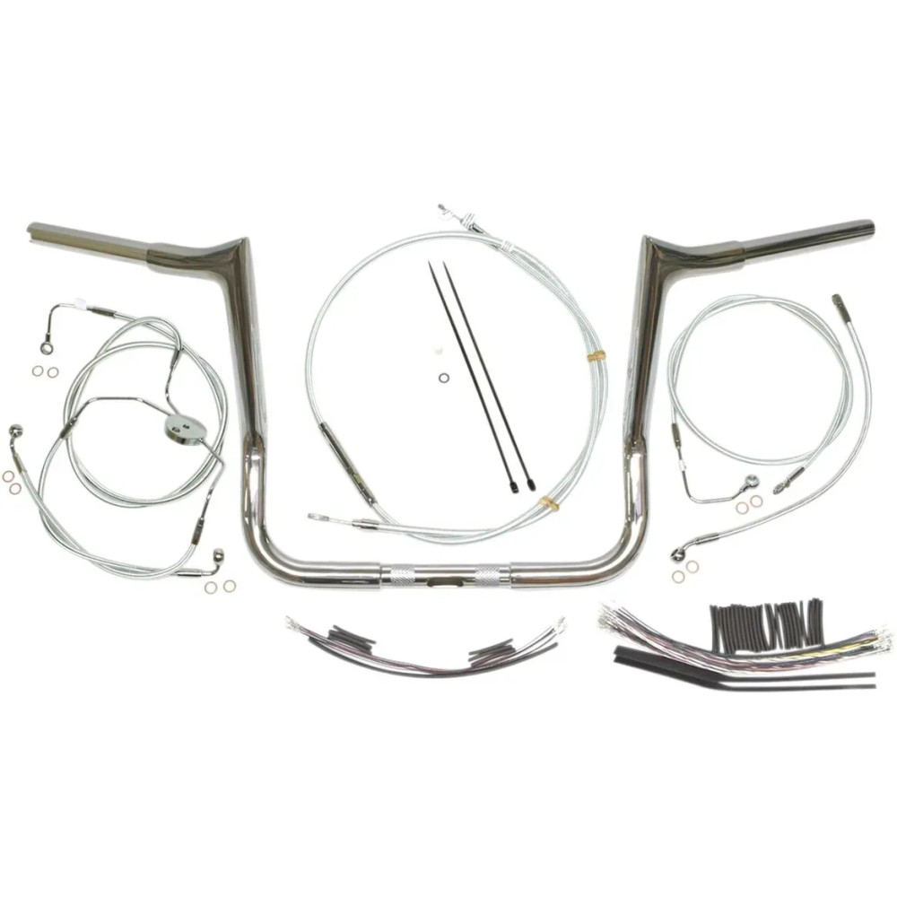 1-1/4" Viking Handlebar Installation Kit — 1-1/4" diameter, 1" clamp, 12" center width, 14" rise, Chrome