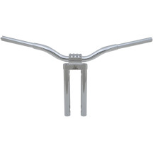 Kage Fighter-T Handlebar — 14" rise, 1-1/4" dia, 30-1/2" width, 3" center risers, Chrome