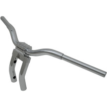 Kage Fighter-T Manillar Pullback — 3-1/2" entre centros, 1-1/4" diámetro, 9" altura, Cromo