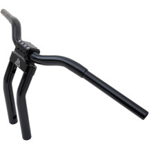 Manillar Kage Fighter-T Pullback — 13" elevación, 4.5" retroceso, 1-1/4" diámetro, 30-1/2" ancho, Negro brillo