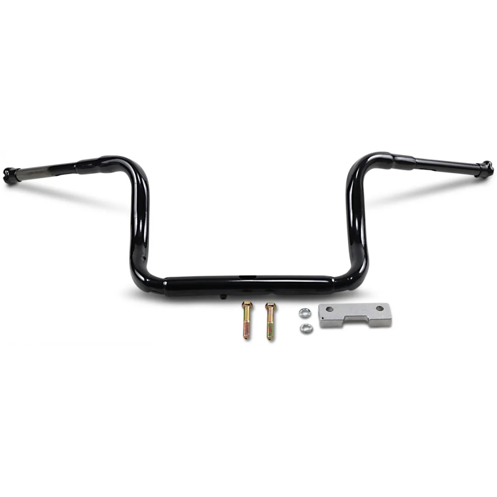 Manillar Grande Touring Ape Hanger de 1-1/2" — diámetro 1-1/2", alzada 12", ancho 39", negro brillo