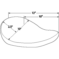 Asiento solo pequeño con muelles — 33 cm (13\"), 44 mm (1-3/4\") , negro