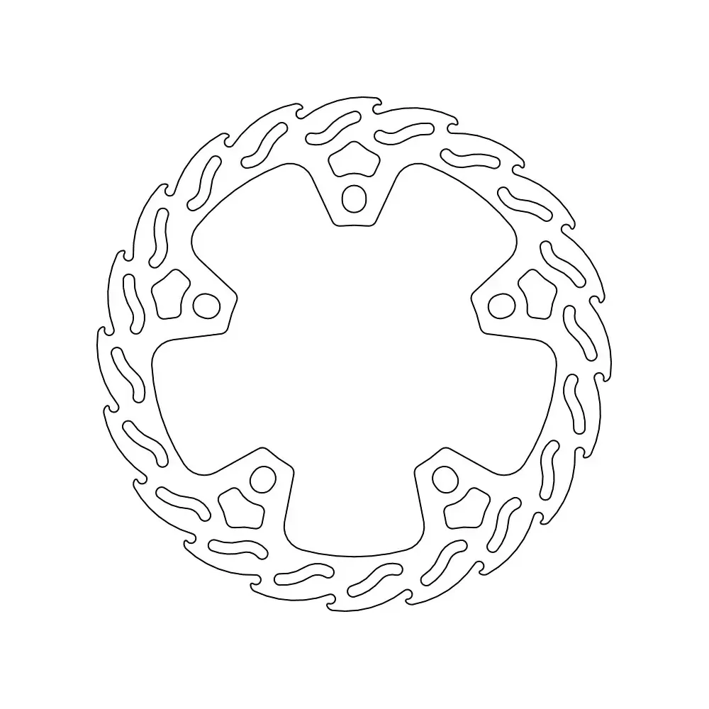 Rotor de freno fijo Flame — 320 mm, patrón de 5 agujeros, 4,5 mm grosor, Plata