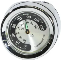 Handlebar Mounted Accessories — Chrome housing, White face