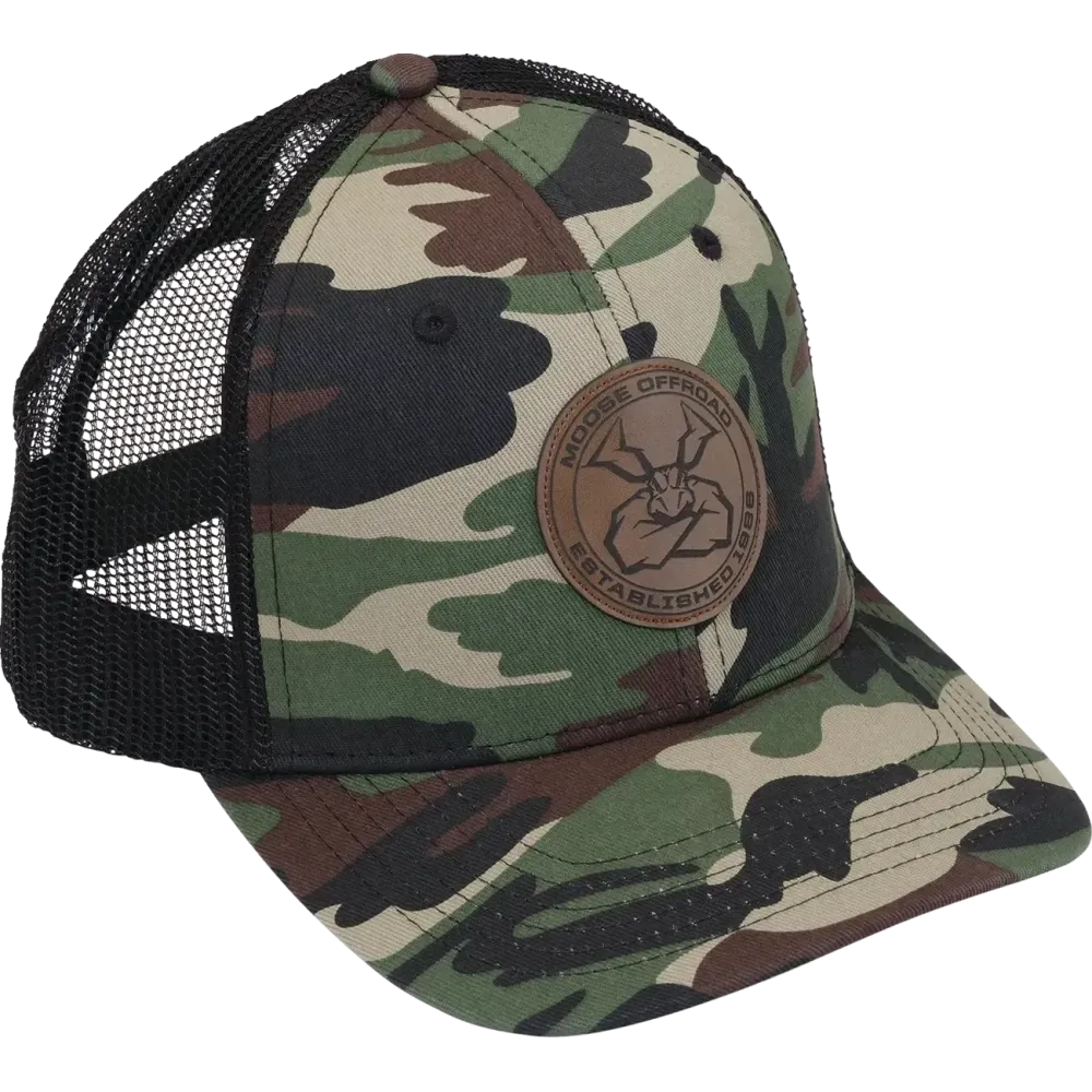 Gorra Moose Offroad Woodland Camo — Talla única, cierre snapback