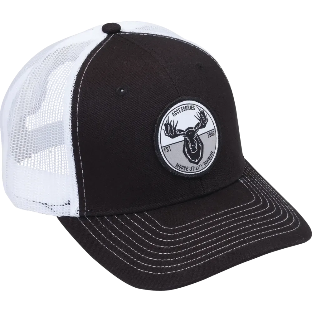 MOOSE OFFROAD SOFT-GOODS HAT MUD BADGE BK/WH