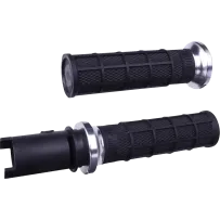 Hart-Luck Signature V-Twin Lock-On™ Grips — 25.4 mm (1"), Black, Silver