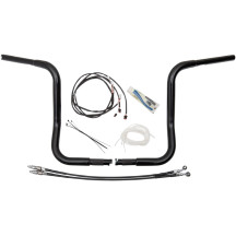 Kit de manillar EZ Install redondo 1-1/4" — 1-1/4" de diámetro, 14" elevación, abrazadera 1", Negro