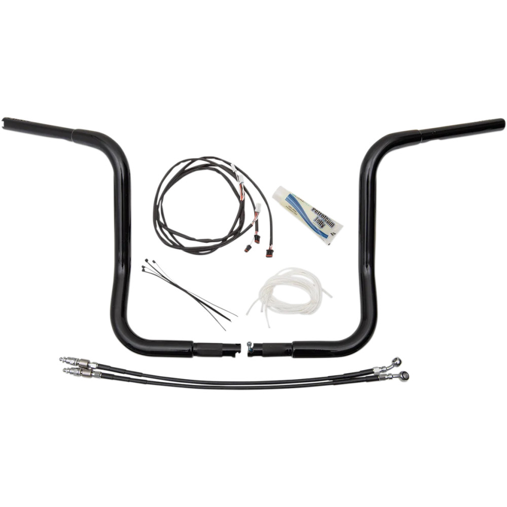 Kit de manillar EZ Install redondo 1-1/4" — 1-1/4" de diámetro, 14" elevación, abrazadera 1", Negro