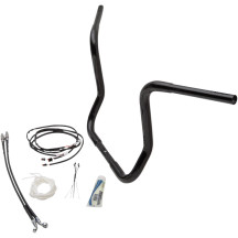 Kit de manillar EZ Install redondo 1-1/4" — 1-1/4" de diámetro, 14" elevación, abrazadera 1", Negro