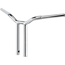 Manillar Kage Fighter de montantes rectos soldados — 30" ancho, 10" elevación, 3-1/2" centros, 1-1/4" diámetro, Cromado