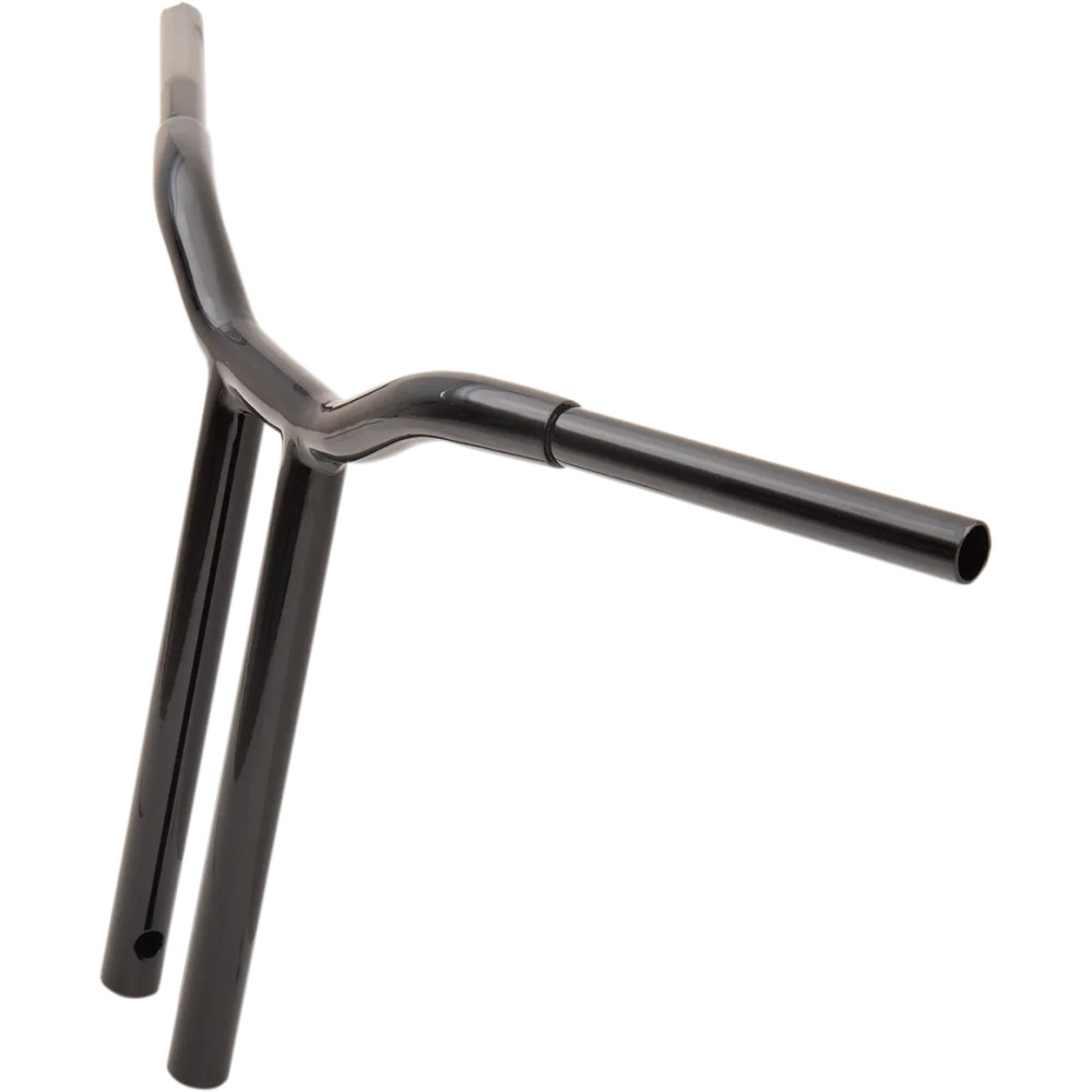 Manillar Kage Fighter con riser recto soldado — 30" ancho, 16" elevación, diámetro 1-1/4", negro brillante