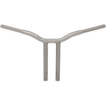 Manillar Kage Fighter con riser curvado soldado — 14" de altura, 3-1/2" separación de riser, 1-1/4" diámetro, Cromo
