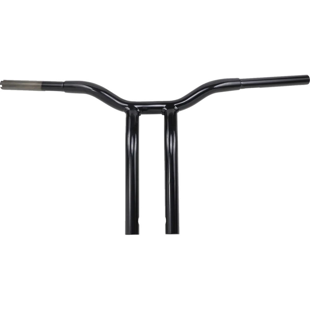 Manillar Kage Fighter de riser curvado soldado — 1-1/4" diámetro, 14" elevación, 30" ancho, 3-1/2" distancia c-c, Negro brillo