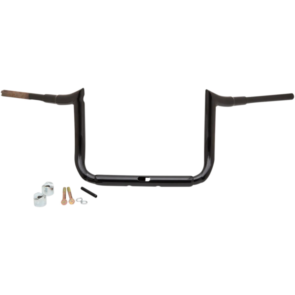 Manillar Grande Prime Ape Hanger de 1-1/2" — abrazadera 1-1/2", elevación 10", ancho 38-1/2", negro brillo