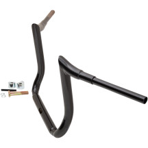 Manillar 1-1/2" Grande Prime Ape Hanger — abrazadera 1-1/2", alzada 12", ancho 38-1/2", Negro brillo