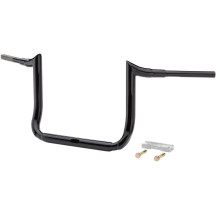 Manillar Grande Prime Ape Hanger 1-1/2" — abrazadera 38 mm, elevación 12", anchura 38-1/2", negro brillante