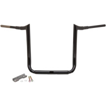 Manillar Ape Hanger Grande Prime 1-1/2" — 1-1/2" abrazadera, 16" alzada, 38-1/2" ancho, negro brillo