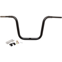 Manillar 1-1/2" Grande Ape Hanger tradicional — abrazadera 1-1/2", elevación 14", ancho 37-1/2", negro brillo