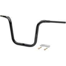 Manillar 1-1/2" Grande Ape Hanger tradicional — abrazadera 1-1/2", elevación 14", ancho 37-1/2", negro brillo