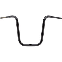 Manillar Ape Hanger Grande tradicional de 1-1/2" — abrazadera 1-1/2", elevación 18", ancho 37-1/2", negro brillo