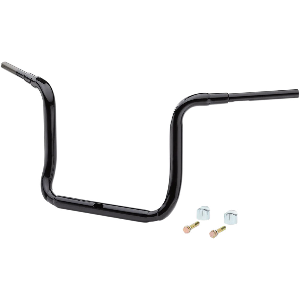 Manillar 1-1/2" Grande Ape Hanger tradicional — elevación 14", ancho 39", abrazadera 1", negro brillo