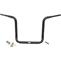 Manillar Ape Hanger tradicional Grande de 1-1/2" — diámetro 1-1/2", elevación 16", abrazadera 1", Negro brillo