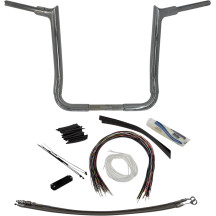 Kit de manillar de punta puntiaguda 1-1/2" EZ Install — diámetro 1-1/2", altura 16", ancho central 15", cromado
