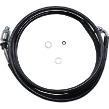 Línea de embrague hidráulica de acero inoxidable — +8" (203 mm), Negro con revestimiento de vinilo