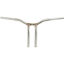 Manillar Kage Fighter con risers soldados curvados — 14" de subida, 4" de retroceso, 3-1/2" entre centros de riser, 30-1/2" anch