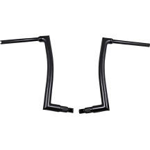 Manillar Flat Top EZ Install de 1-1/2" — 16" de elevación, centro 10-1/4", abrazadera 1-1/4", Negro