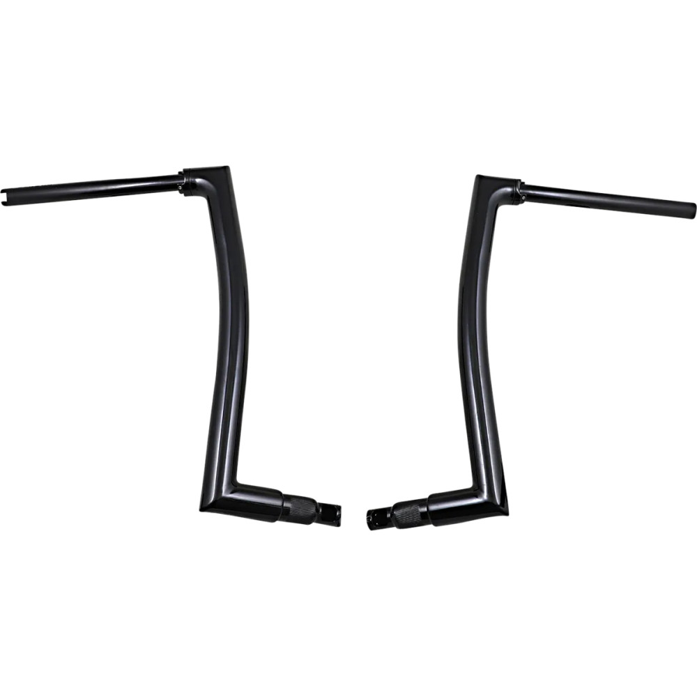 Manillar Flat Top EZ Install de 1-1/2" — 16" de elevación, centro 10-1/4", abrazadera 1-1/4", Negro