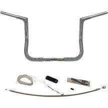 Kit de manillar Flat Top EZ Install de 1-1/4" — subida 12", ancho central 15-1/2", Cromo
