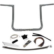 Kit de manillar plano 1-1/4" EZ Install — Cromado, 1-1/4" diámetro, abrazadera 1", subida 14", ancho 36"