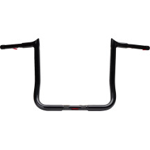 Kit de manillar Viking Warrior — Abrazadera 1-1/4", elevación 12", retroceso 6", ancho 34", Negro brillante