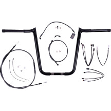 Kit de instalación de manillar Viking 1-1/4" — 1-1/4" de diámetro, abrazadera 1", negro brillo, elevación 13-1/2"