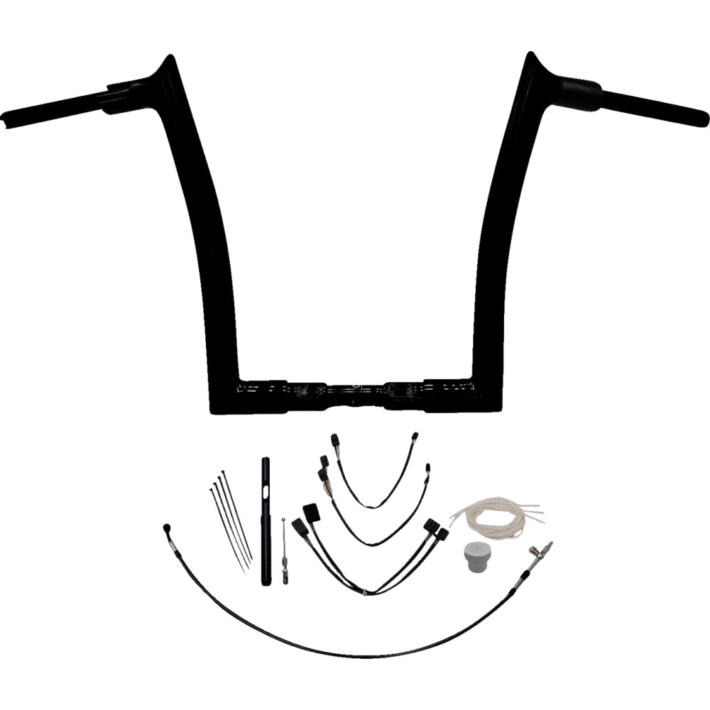 Kit de manillar con punta 1-1/2" de instalación EZ — 14" elevación, 35" ancho, Negro