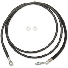Línea de embrague hidráulica de acero inoxidable — +152 mm (+6"), 193.5 cm, negro con recubrimiento vinílico