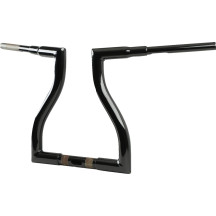 Manillar Thresher — 38 mm barra, 32 mm abrazadera, 26,5 cm ancho central, 11,5 cm retroceso, Negro