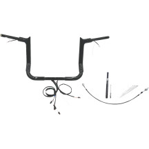 Kit de manillar EZ Install Wired de 1-1/2" — 1-1/2" dia, 12" elevación, 15" ancho central, abrazadera 1", negro
