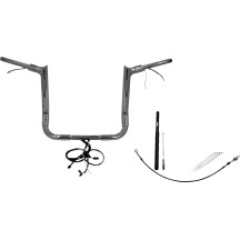 Kit de manillar EZ Install Wired de 1-1/2" con copa superior apuntada — diámetro 1-1/2", elevación 14", ancho 36", cromado