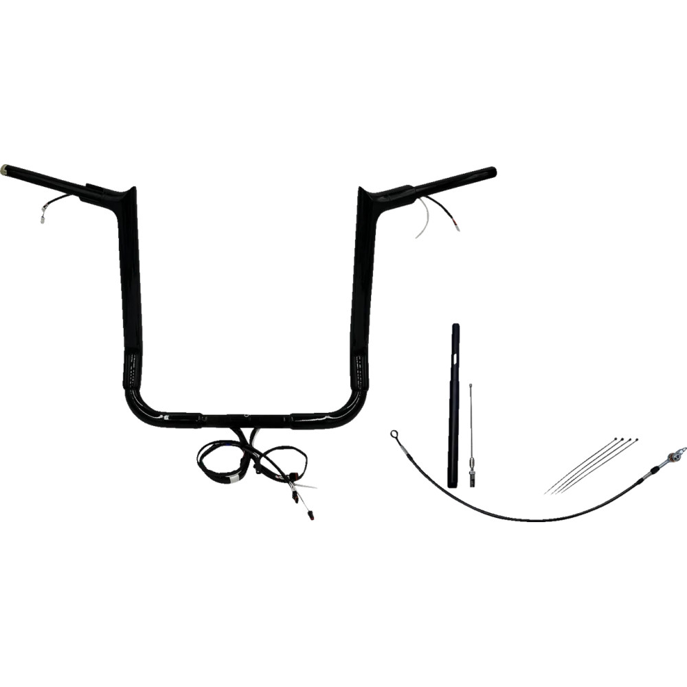 Kit de manillar con punta superior de 1-1/2" y cableado EZ Install — 38 mm (1-1/2") de diámetro, 25.4 mm de sujeción, Negro