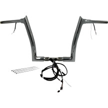 Kit de manillar EZ Install Wired 1-1/2" con tope puntiagudo — 1-1/2" dia., abrazadera 1-1/4", 35" ancho, 12" alzada, Cromo