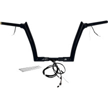 Kit de manillar puntiagudo EZ Install con cableado 1-1/2" — elevación 12", ancho 35", Negro