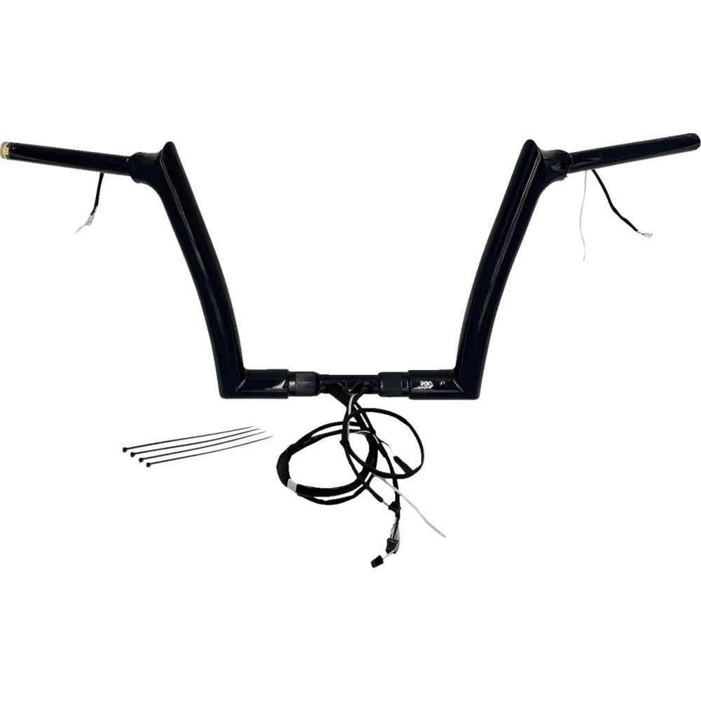 Kit de manillar puntiagudo EZ Install con cableado 1-1/2" — elevación 12", ancho 35", Negro