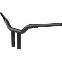 Manillar Kage Fighter de una pieza — 38 mm (1-1/2&quot;) de diámetro, elevación 10&quot;, 3-1/2&quot; ancho central, negro brill