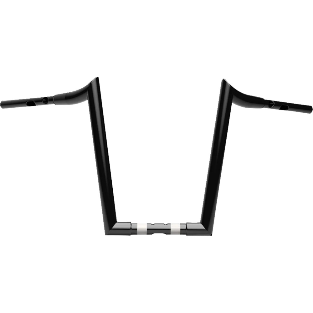Manillar 1-1/2" Grande Prime Ape Hanger — 1-1/2" diámetro, 1-1/4" abrazadera, 16" subida, negro brillo