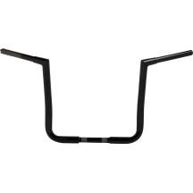 Manillar Twin Peaks con cableado preinstalado — 14" de altura, 33-1/2" de ancho, 1" abrazadera, Negro