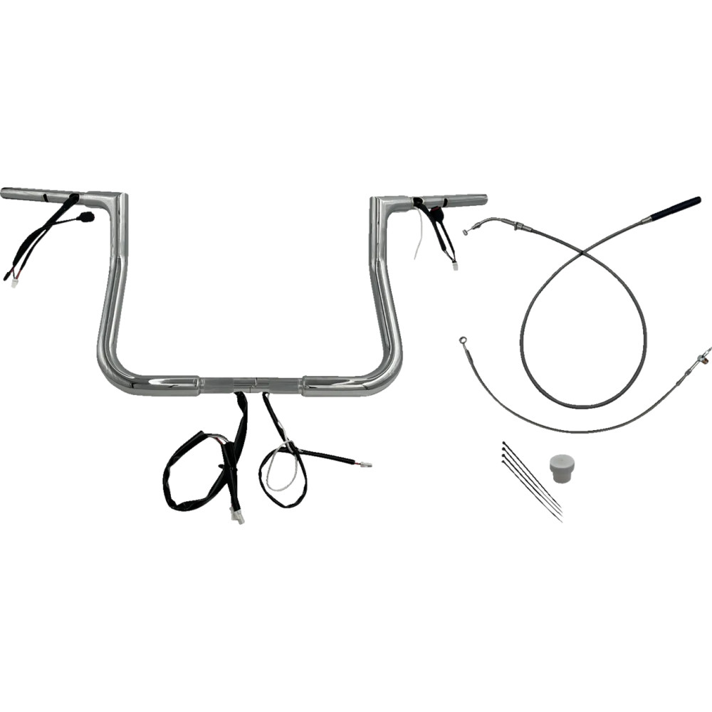 1-1/4" EZ Install Flat Top Handlebar — 11" rise, Chrome